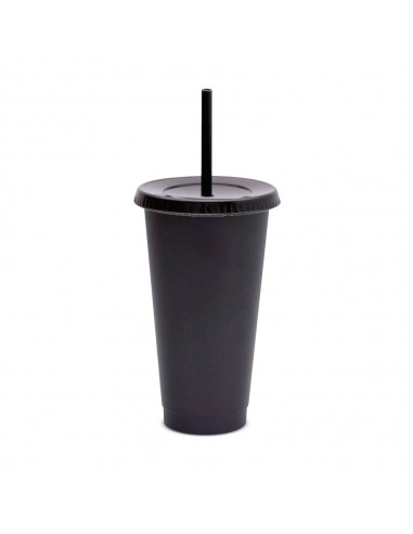 vasos reusable con tapa y popote de 24 oz