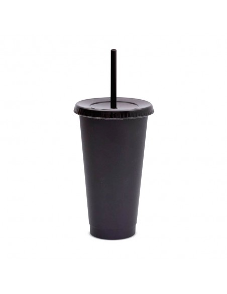 vasos reusable con tapa y popote de 24 oz