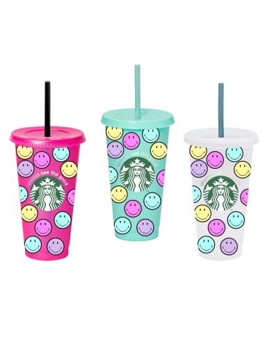 Vaso personalizado Smiley Face Cafetería