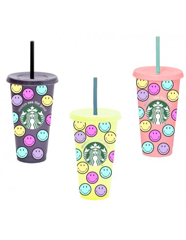 Vaso personalizado Smiley Face Cafetería