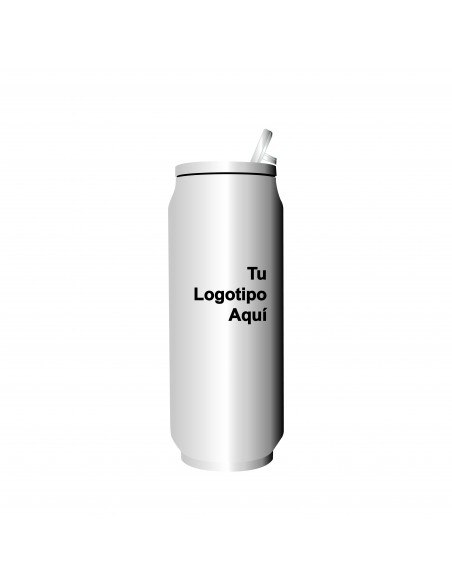 Termo Lata Acero Inoxidable Blanca 500 ml.