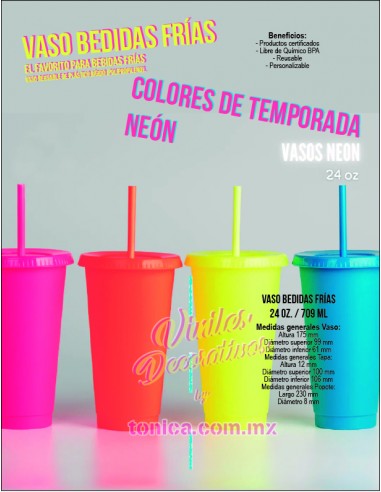 Vaso reusable para bebidas frías...