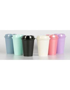 Vaso para bebidas calientes y cafetero reusable personalizado con vinil 2
