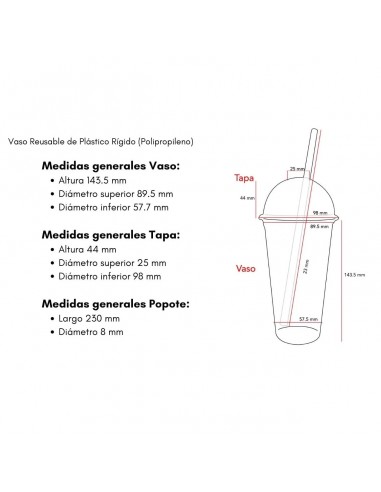 Vaso reusable para frapé...