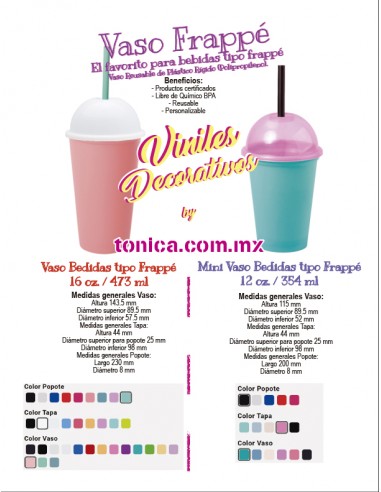 Vaso reusable para frapé...