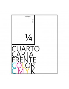 millar de volantes cuarto de carta frente color reverso escala de grises