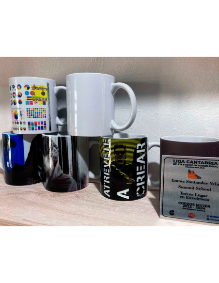 tazas blancas a color personalizadas