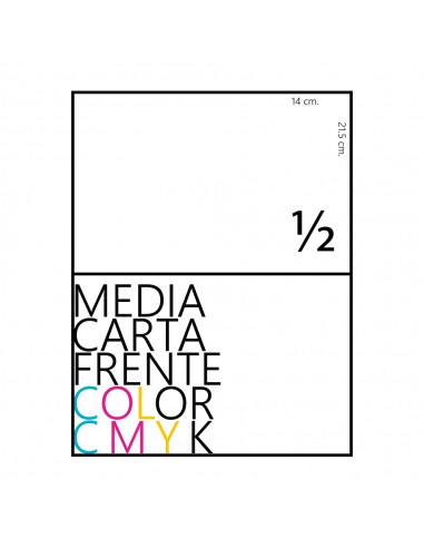 Mil volantes media carta 4x1 frente color dorso negro