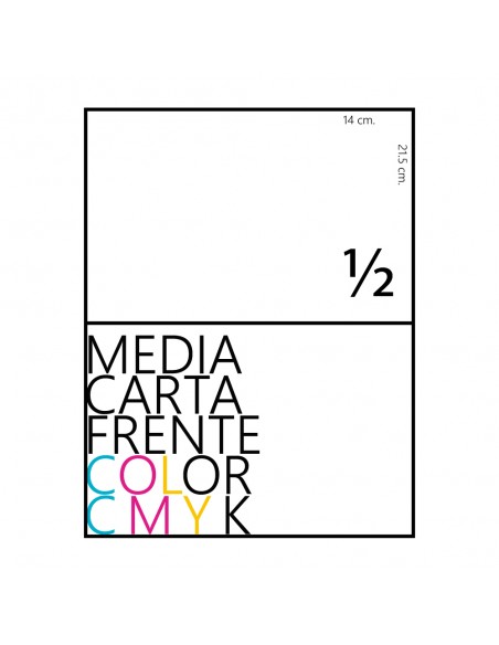 Mil volantes media carta 4x1 frente color dorso negro