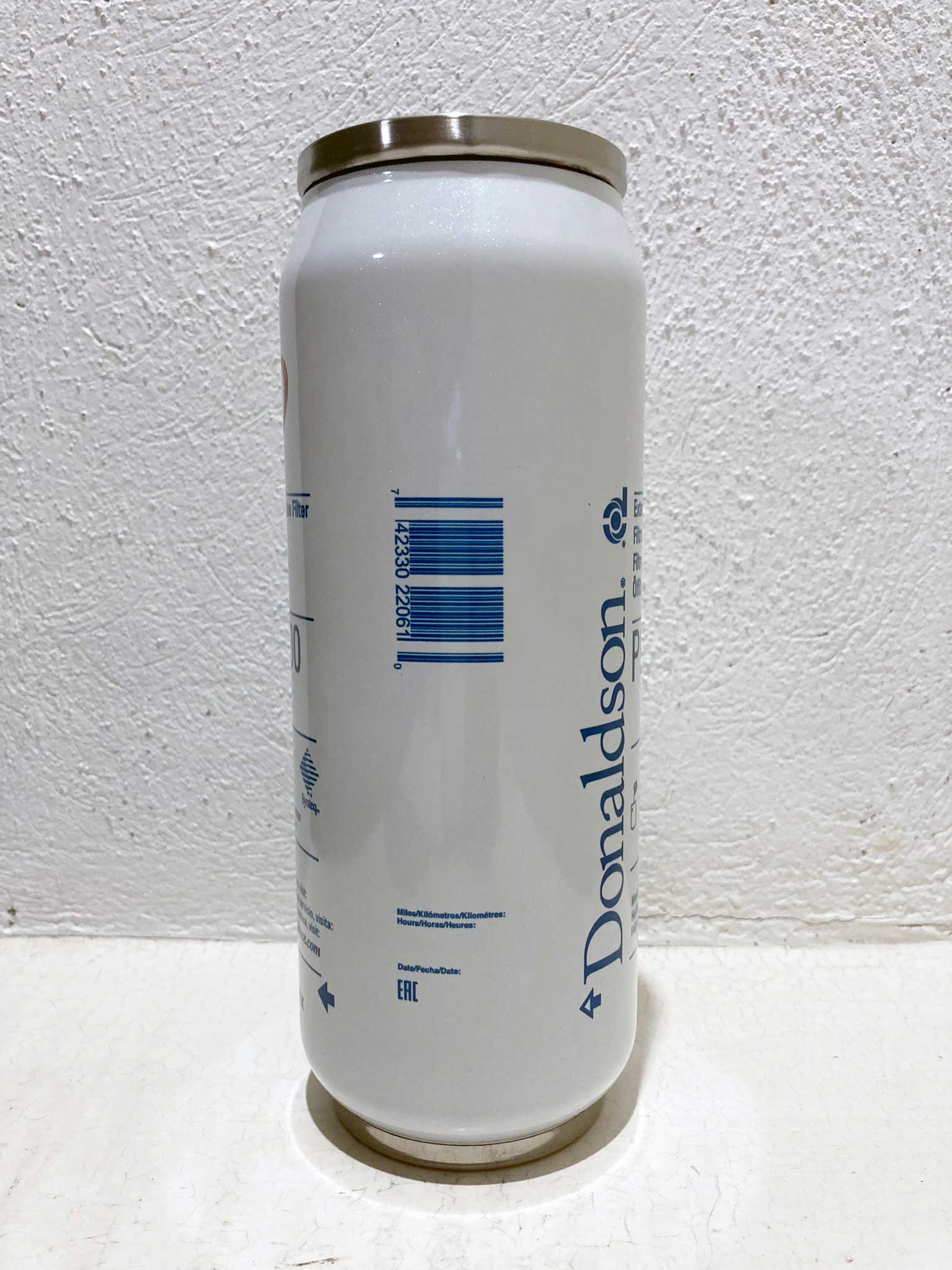 cilindró blanco de acero publicitario