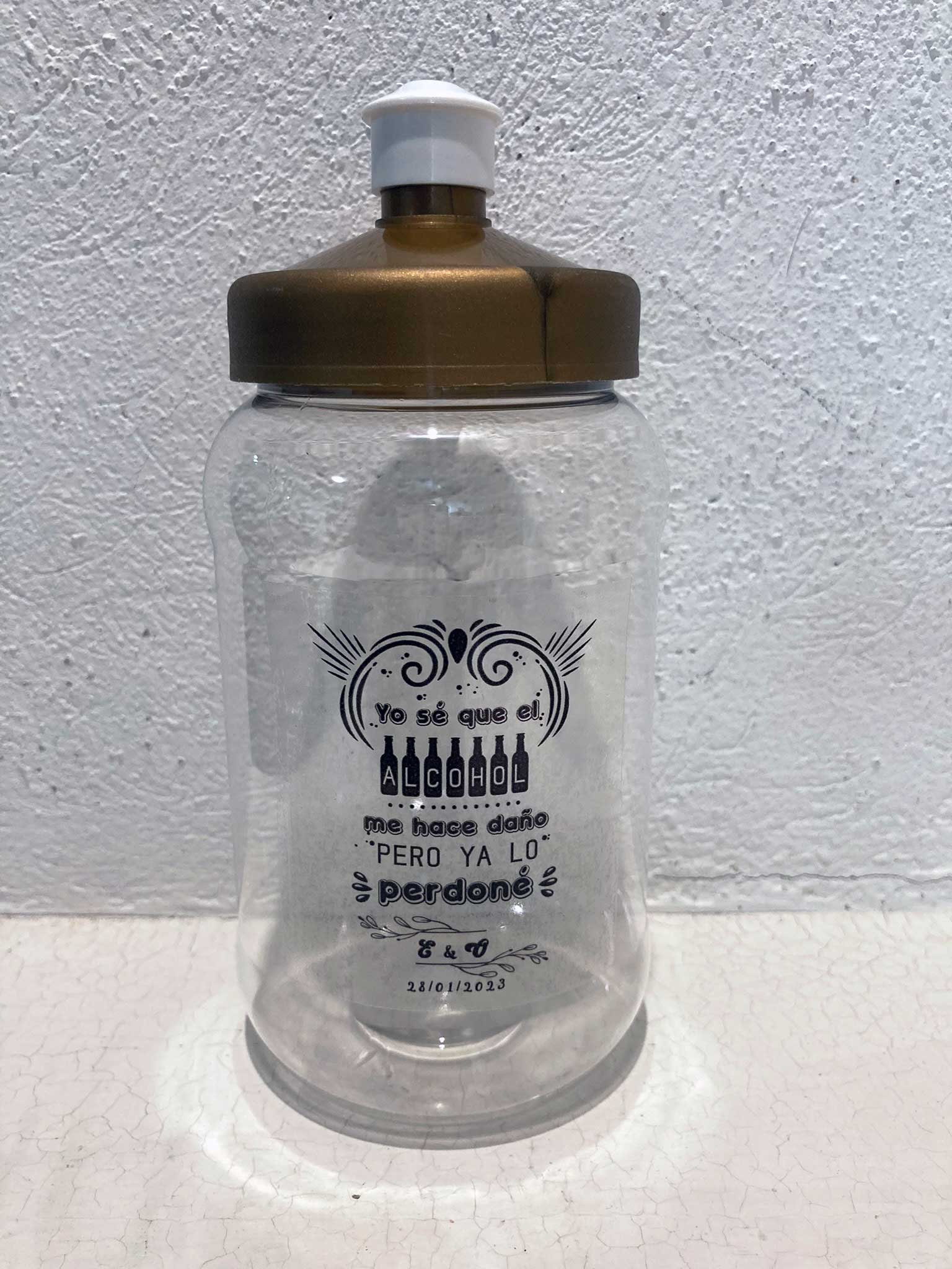 termo de plástico 500 ml con sticker